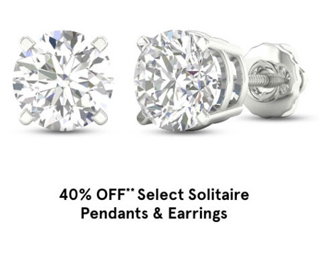 40% Off Select Solitaire Pendants and Earrings icon