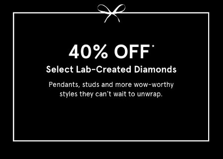 40% Off Select Lab-Created Diamonds icon